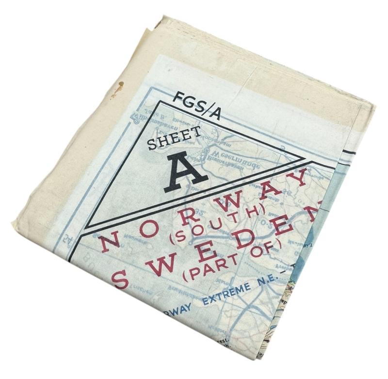 British/US WW2 Silk Escape Map Norway/Sweden