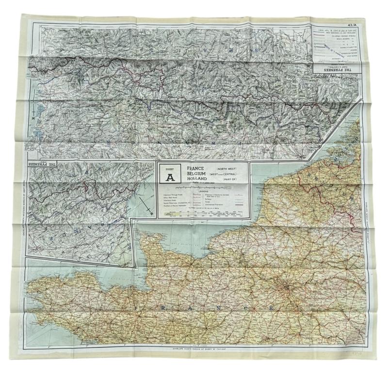 British/US WW2 Silk Escape Map