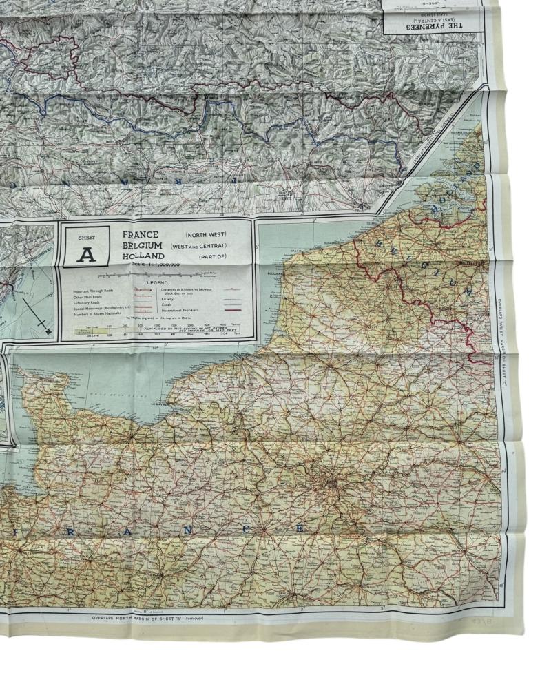British/US WW2 Silk Escape Map