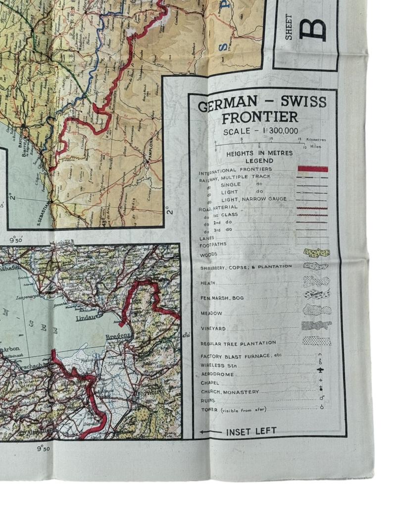 British/US WW2 Silk Escape Map