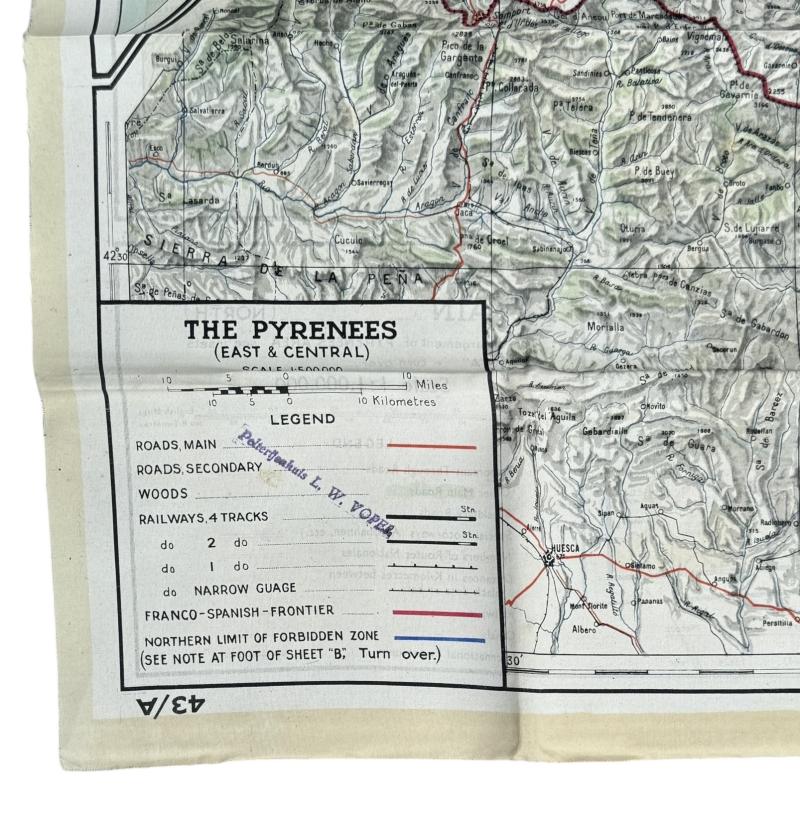 British/US WW2 Silk Escape Map