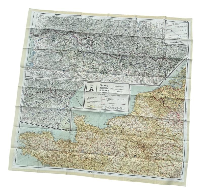 British/US WW2 Silk Escape Map