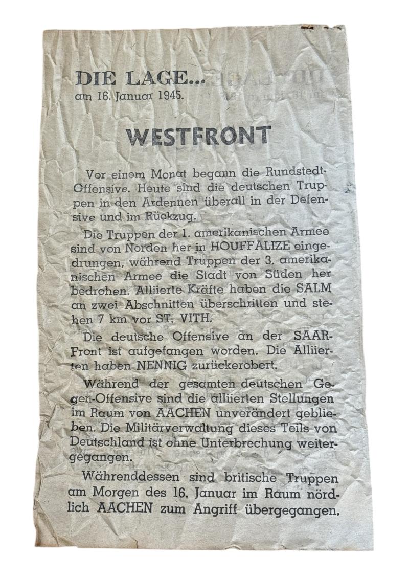 Allied Artillery shell Flyer West-East Front