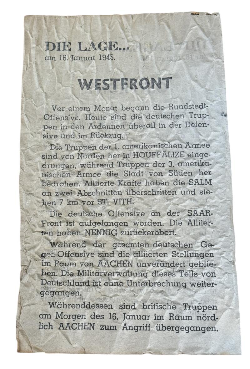 Allied Artillery shell Flyer West-East Front