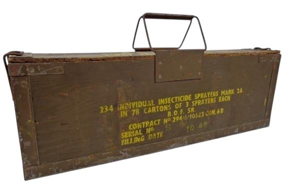 British wooden box for 234 Insectiside Sprayers