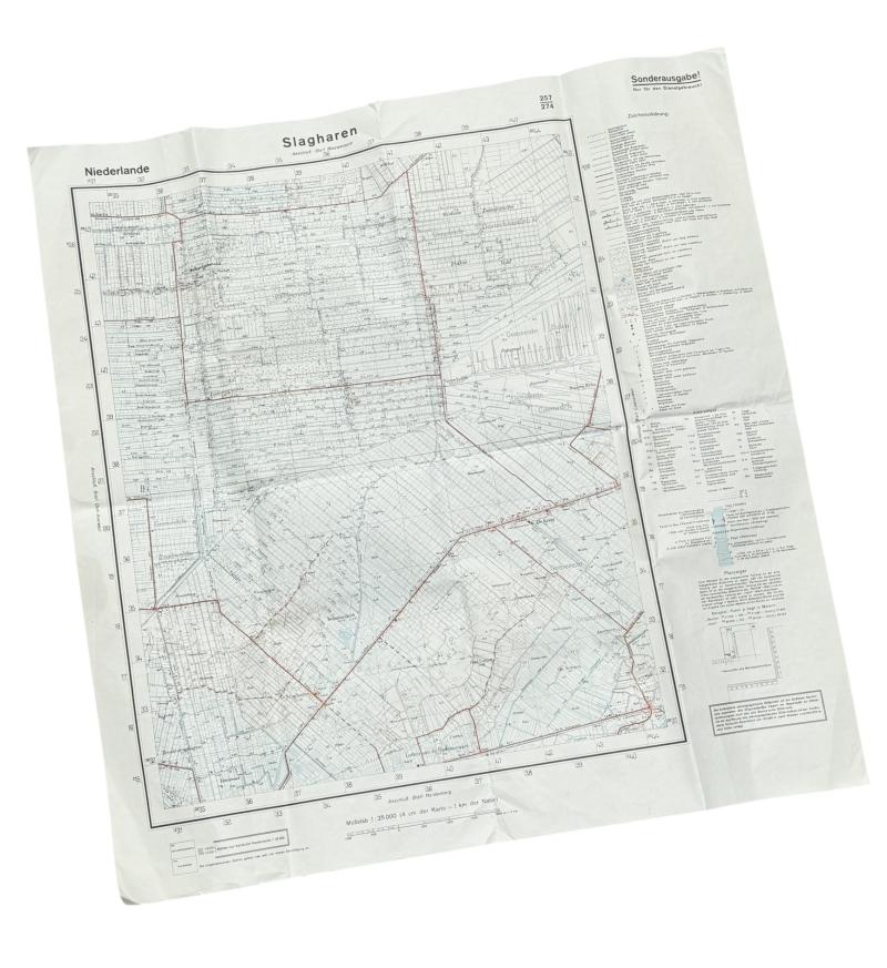 Wehrmacht Map of the Dutch town Slagharen