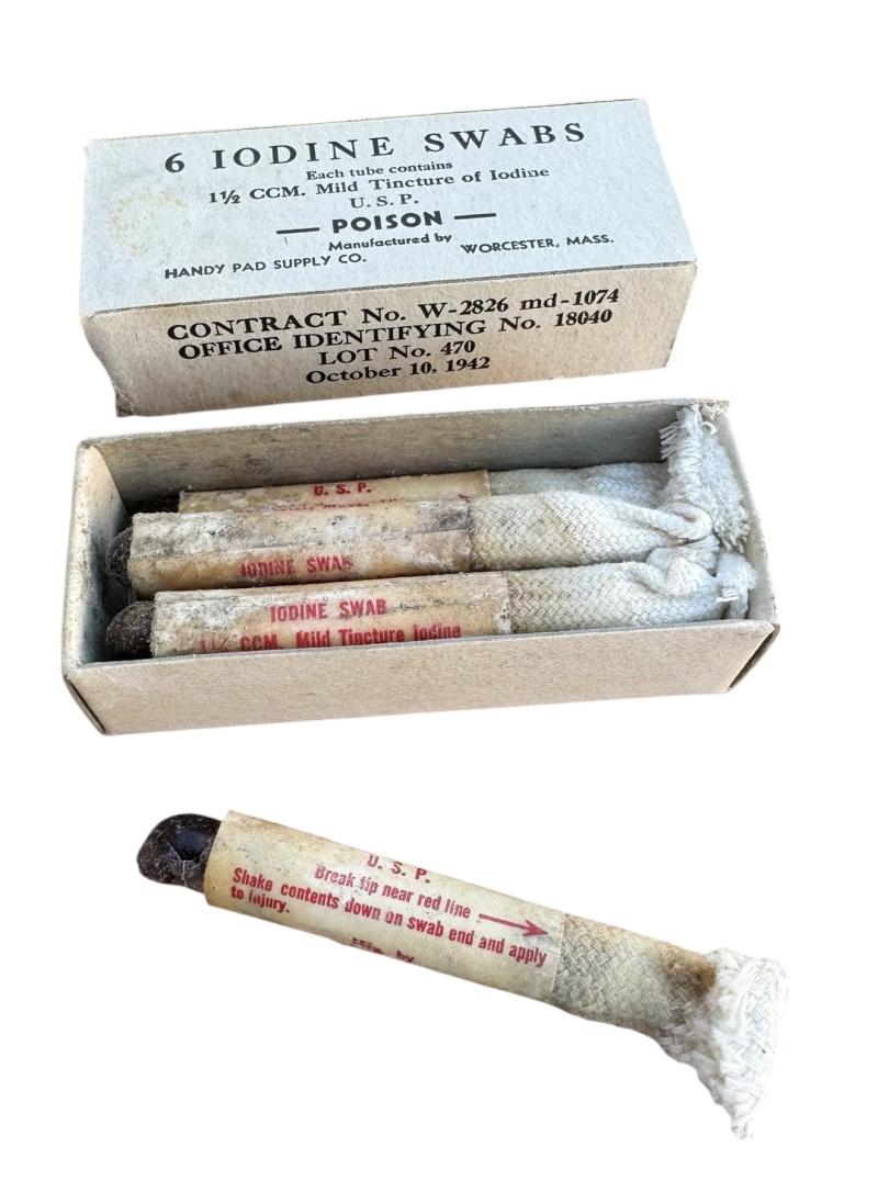 US WW2 Medical Iodine Swabs