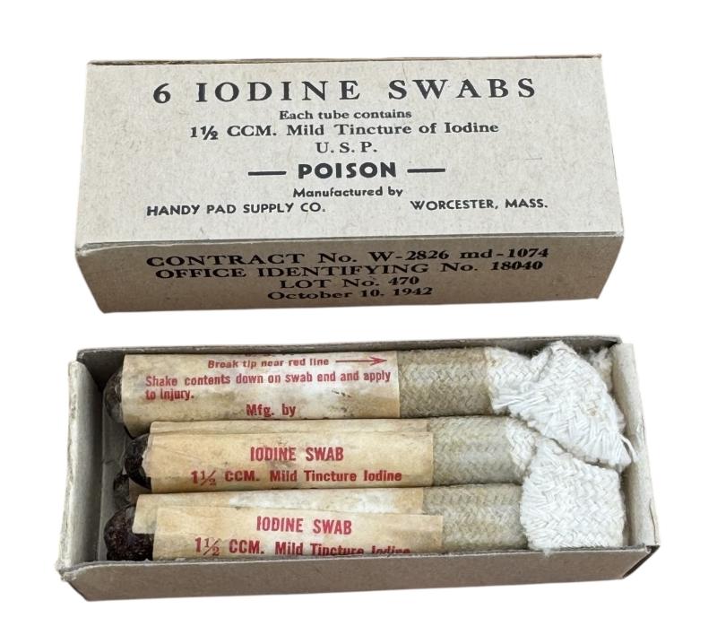 US WW2 Medical Iodine Swabs