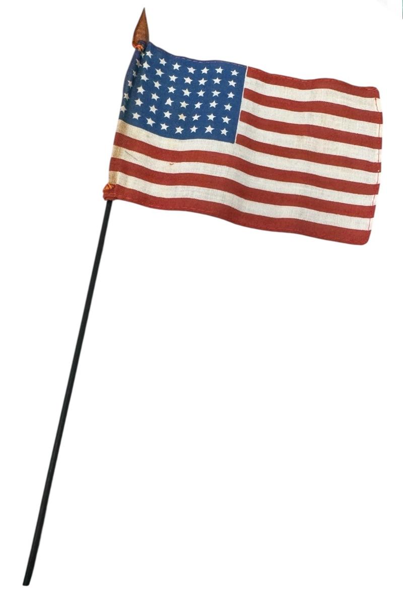 US WW2 48 star Little Flag on pole