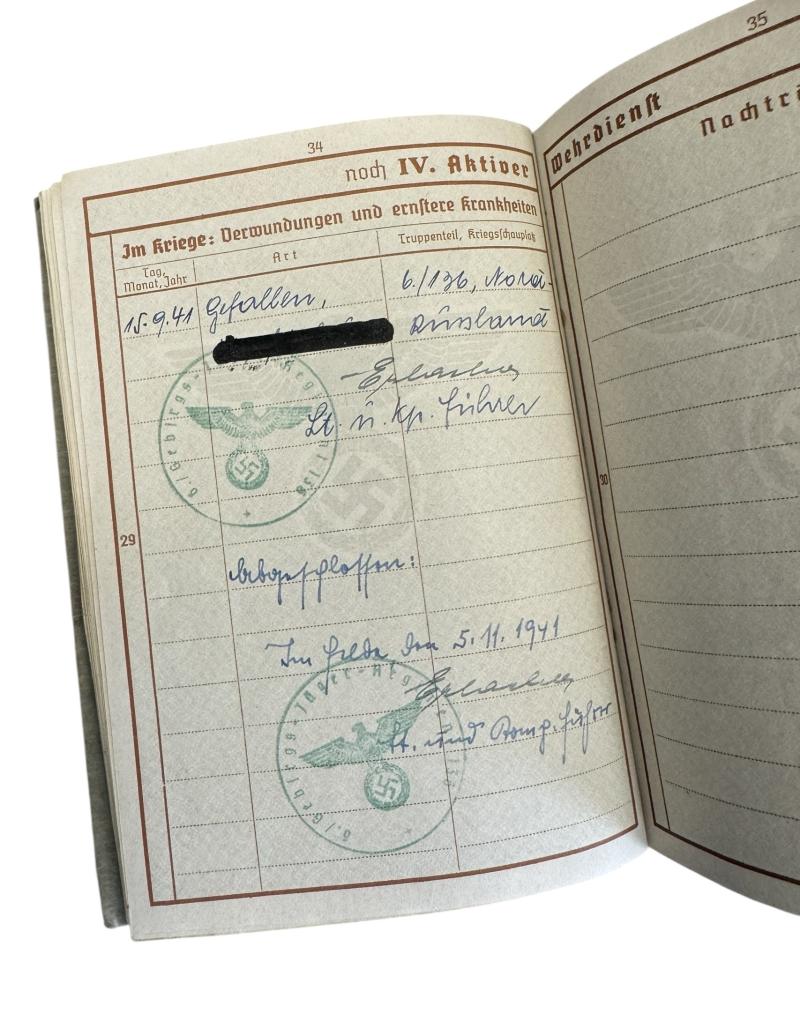 Wehrpass Gebirgsjäger Regt. 140 (KIA)