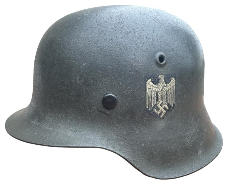 Nice used Wehrmacht M42 SD helmet.