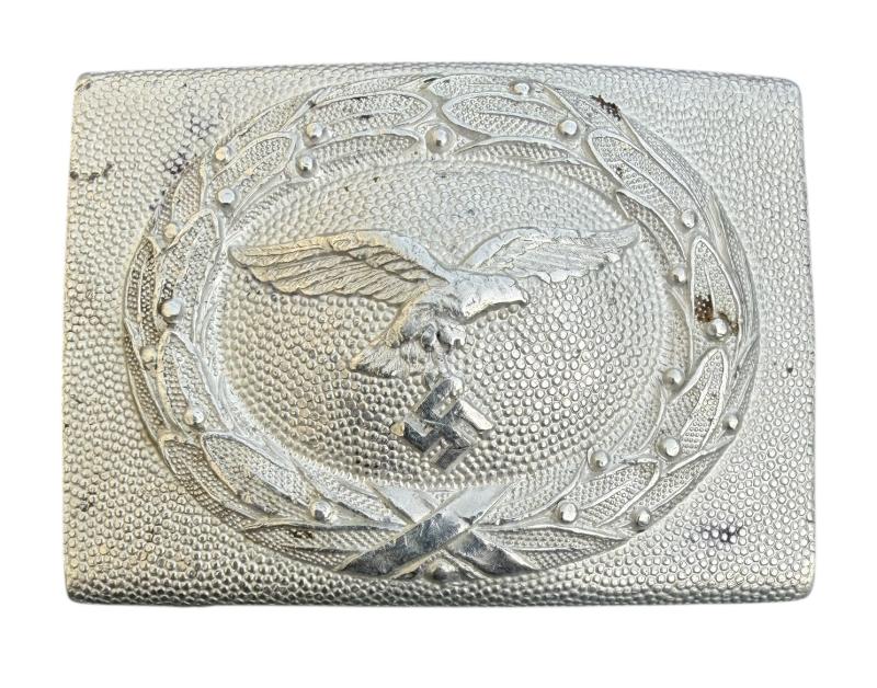 Luftwaffe aluminium Belt Buckle with leather Tab