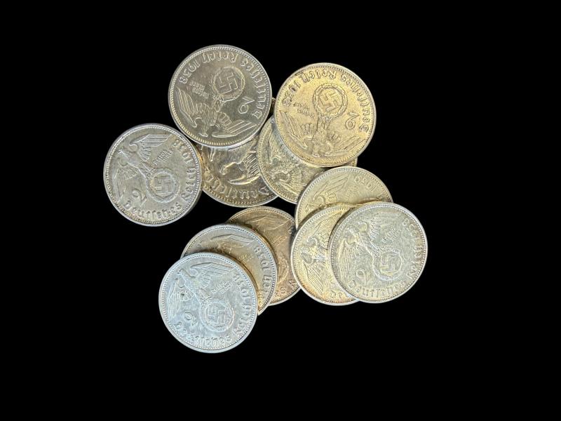 11x Silver Deutsche Reichsmark Coins