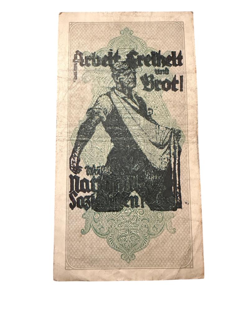 Third Reich Hate Banknote (Nazi Propaganda)