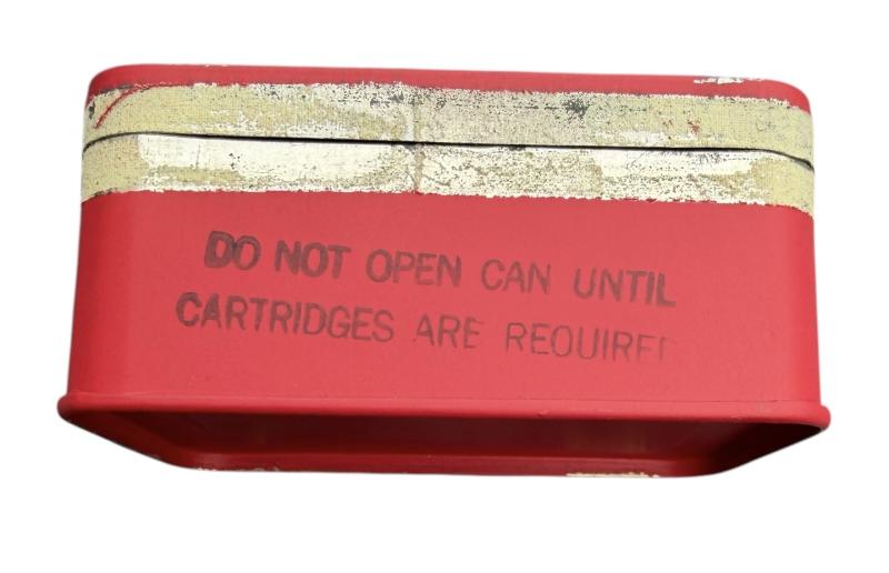 US WW2 Metal Flare Tin with 3 (Empty) Red Signal Flares