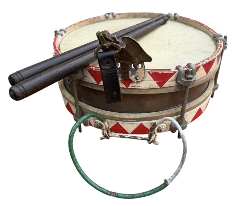 Hitler-Jugend Drum with Belt Hook and Drumsticks