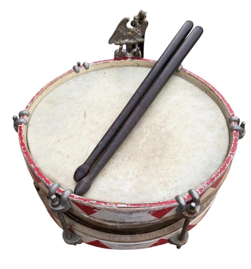 Hitler-Jugend Drum with Belt Hook and Drumsticks