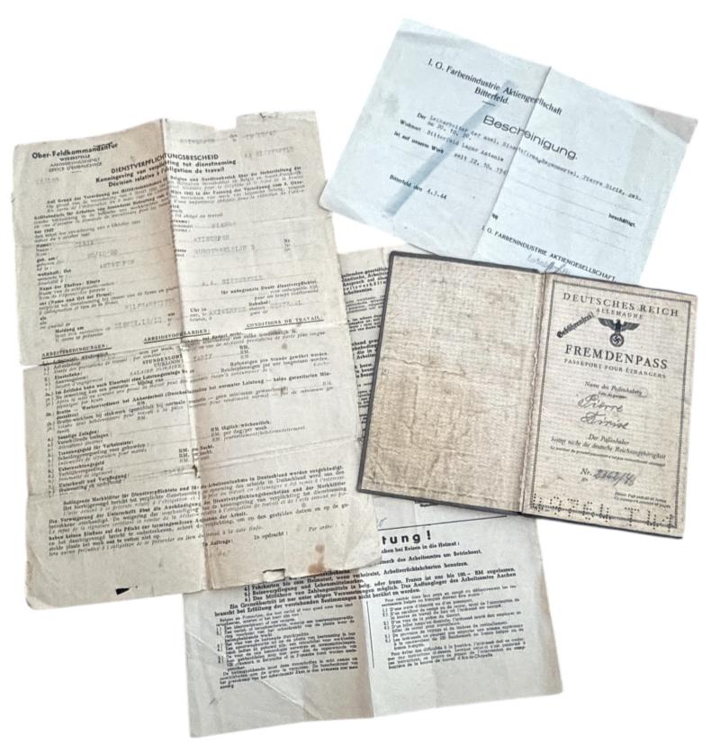 Third Reich Foreigner Worker ID (Pass)