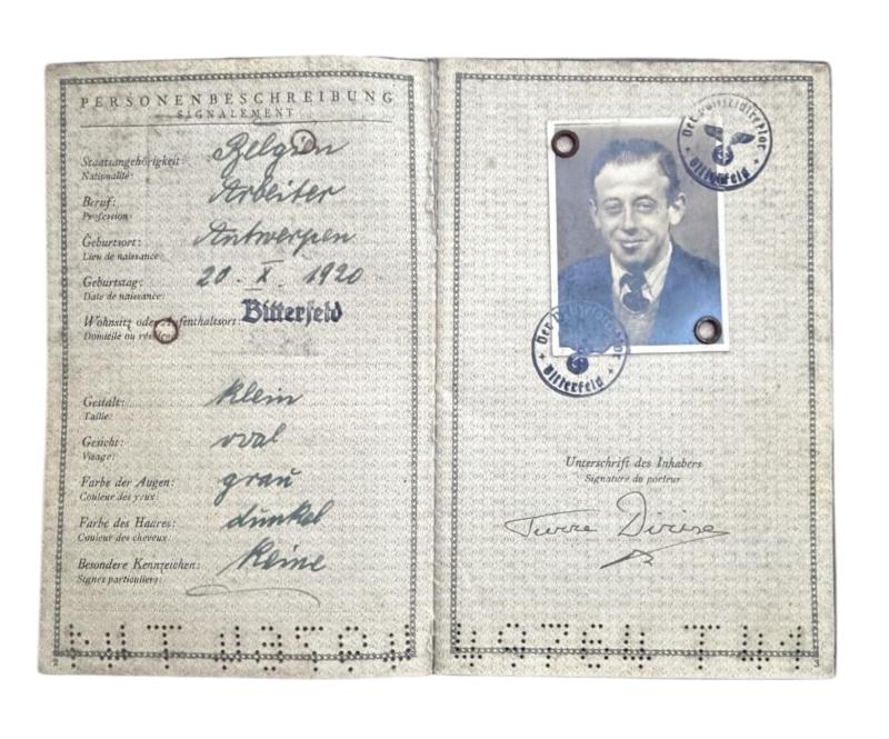 Third Reich Foreigner Worker ID (Pass)