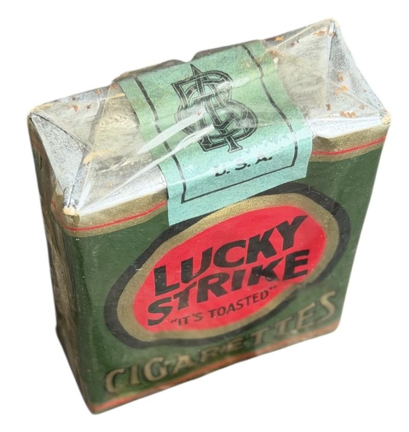 US WW2 Lucky Strike Cigarettes in early green package