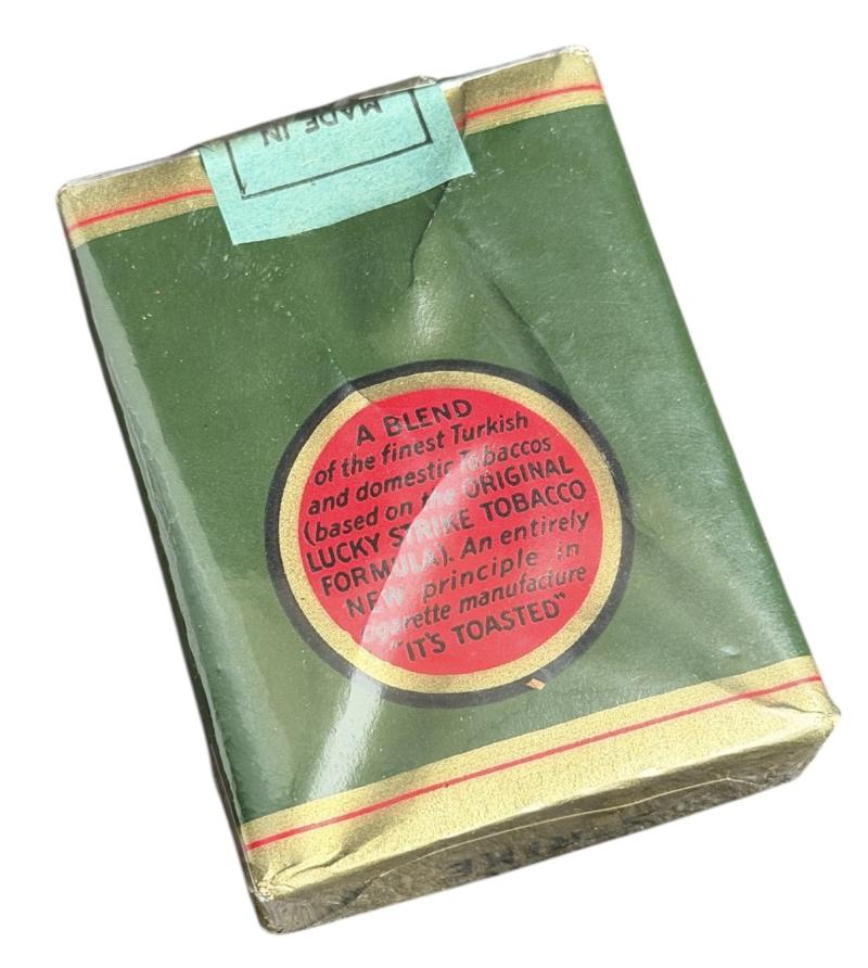 US WW2 Lucky Strike Cigarettes in early green package