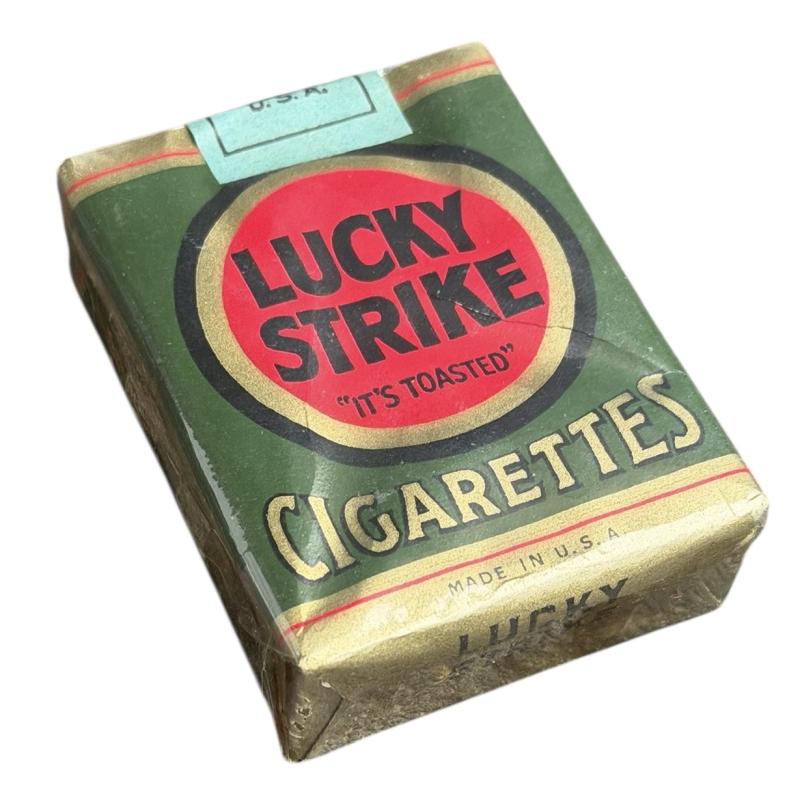 US WW2 Lucky Strike Cigarettes in early green package