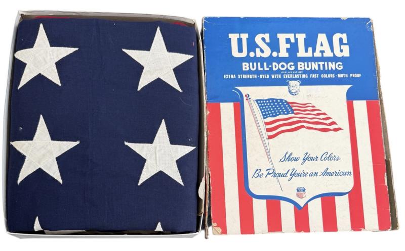 US WW2 48 Star Flag in original clipboard Box