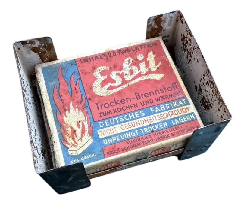 Wehrmacht Esbit Cooker with original Fuel Blok Packaging