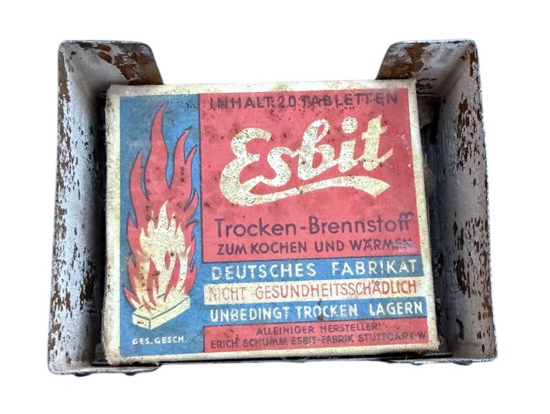 Wehrmacht Esbit Cooker with original Fuel Blok Packaging