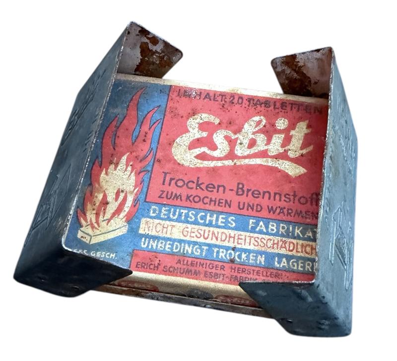 Wehrmacht Esbit Cooker with original Fuel Blok Packaging