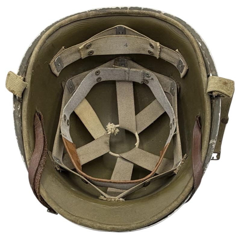 US WW2 Fixedbail Helmet with early Hawley Iiner
