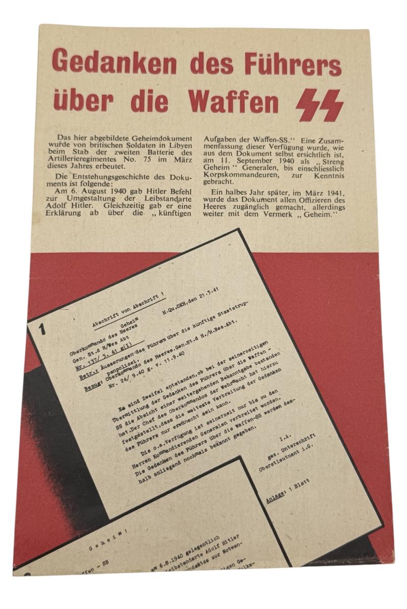 Leaflet Gedanken des Fuhrers über die WaffenSS