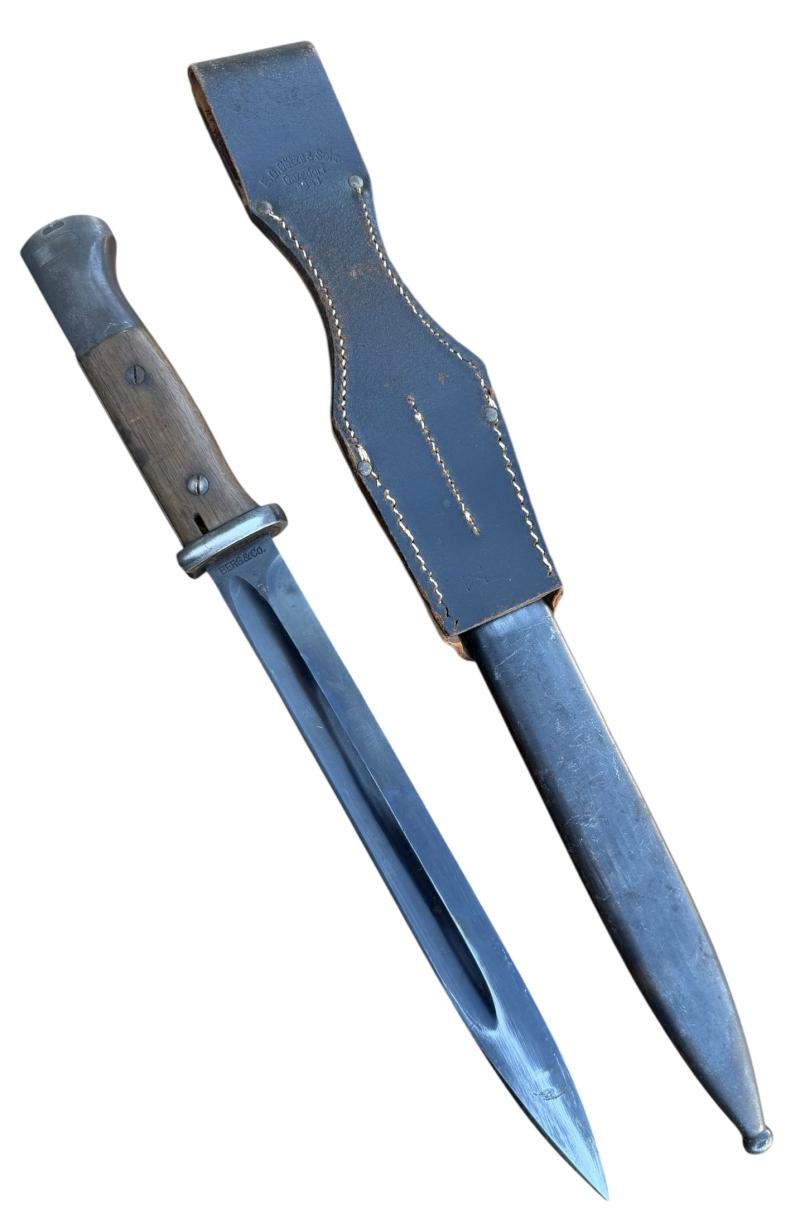 K98 Bayonet with leather Frog