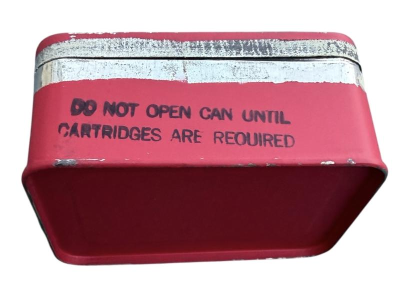 US WW2 Metal Flare Tin with 3 (Empty) Red Signal Flares