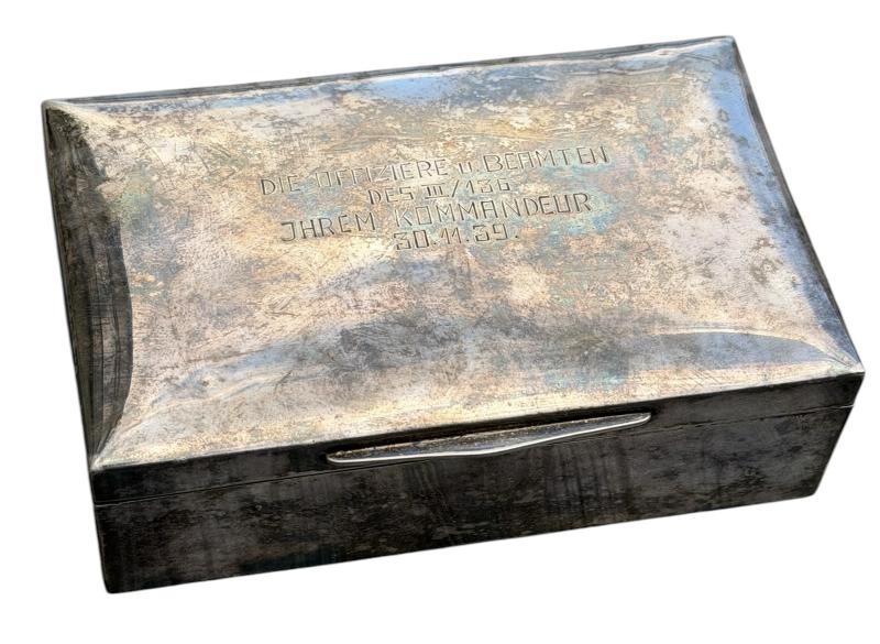 Wehrmacht 835 Silver Cigarettes/Cigar Box