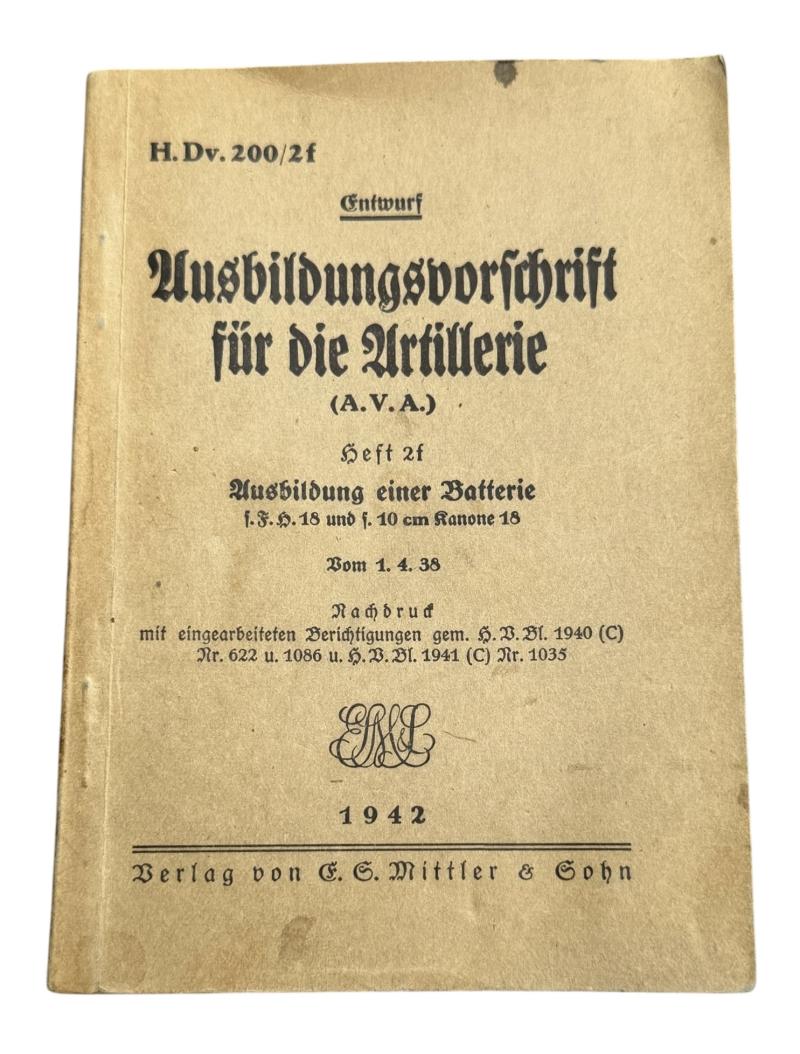 Wehrmacht Artillery Training Booklet