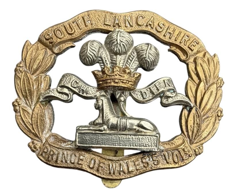 British WWI/WW2 South Lancashire Egypt Prince Of Whales Volunteer Cap Badge