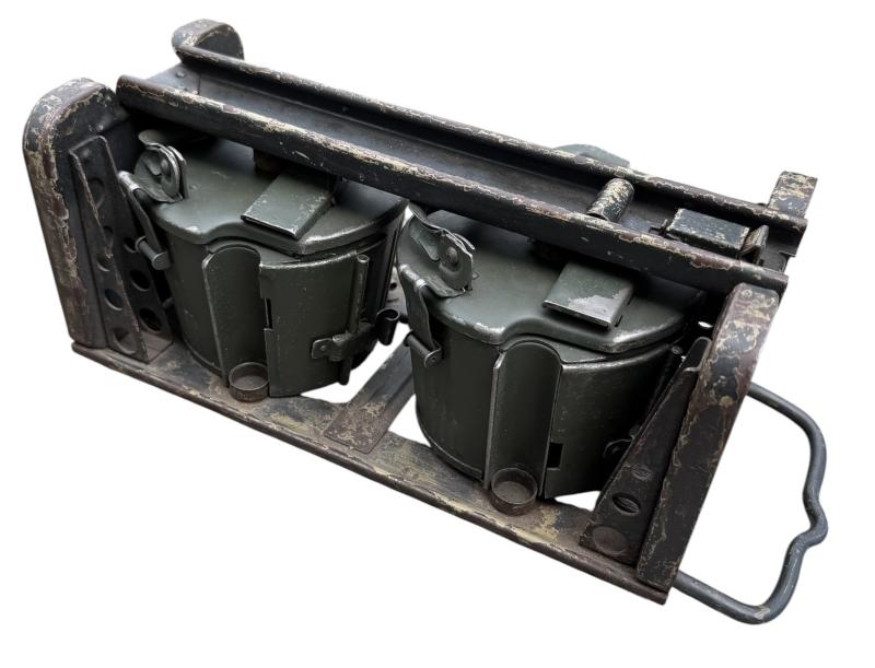 Very nice used MG34/42 Machinegun ammunition drums in carrying frame.