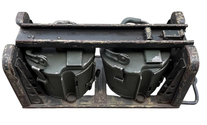 Very nice used MG34/42 Machinegun ammunition drums in carrying frame.