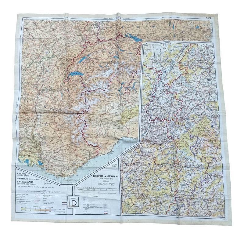 British/US WW2 Silk Escape Map