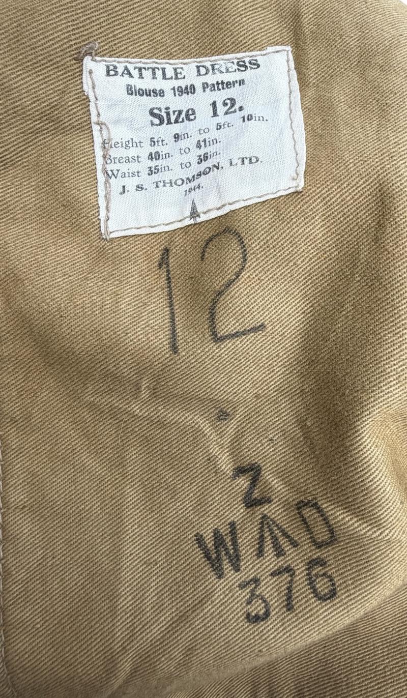 British WW2 P40 Battle Dress Tunic