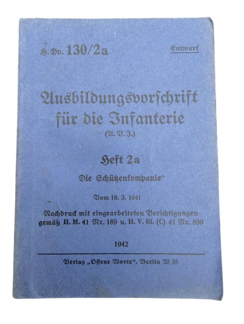 Wehrmacht Infantry Training Booklet