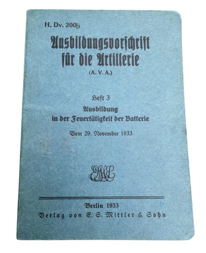 Wehrmacht Artillery Training Booklet