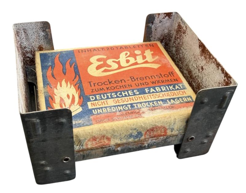 Wehrmacht Esbit Cooker with original Fuel Blok Packaging