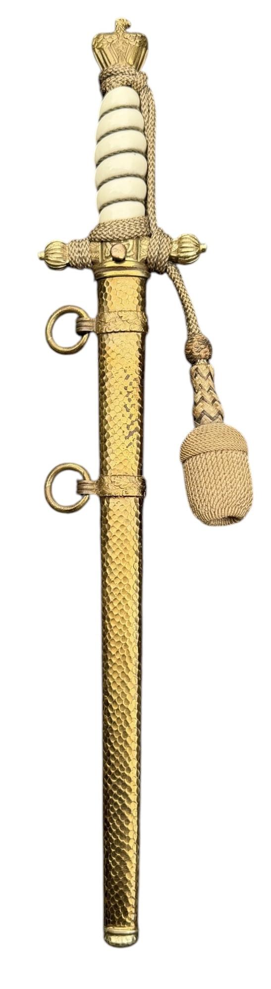 Kriegsmarine Dagger with Porte Pé and Hammered Finish Scabbard
