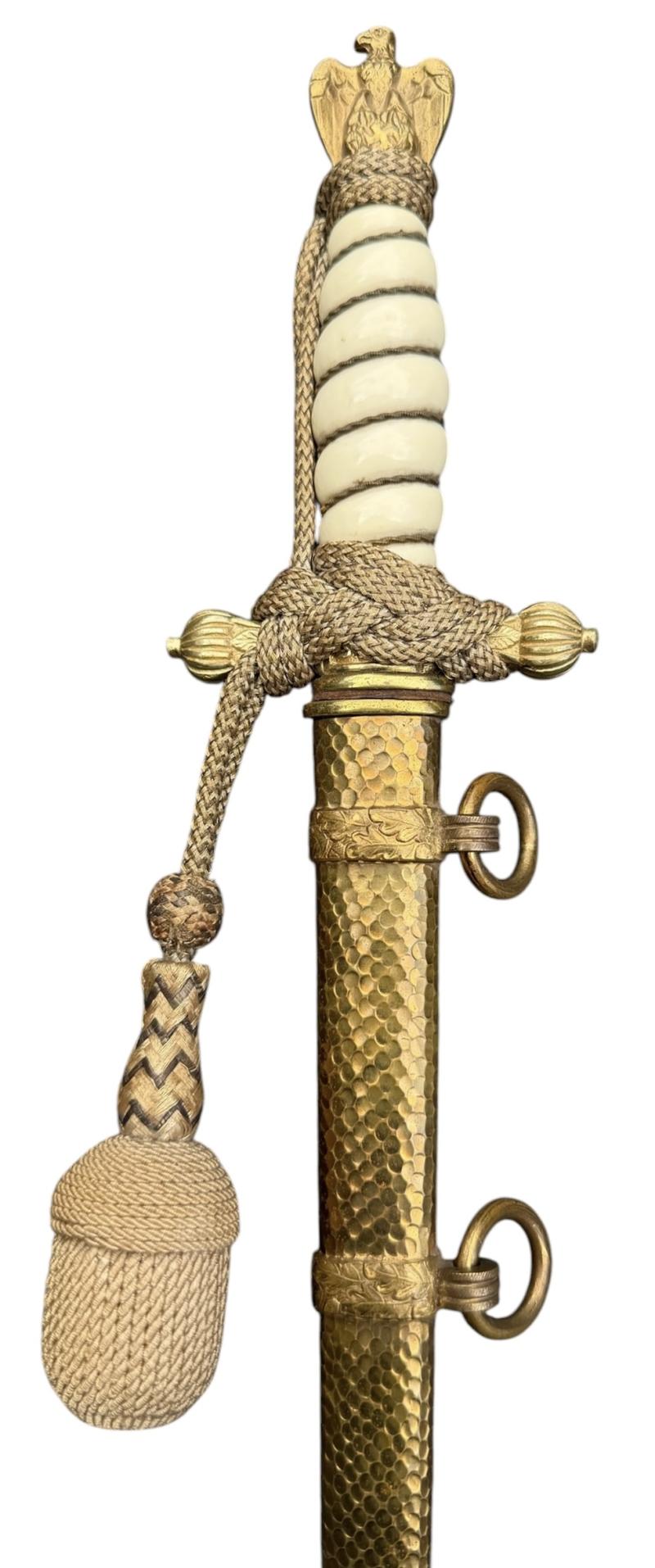 Kriegsmarine Dagger with Porte Pé and Hammered Finish Scabbard