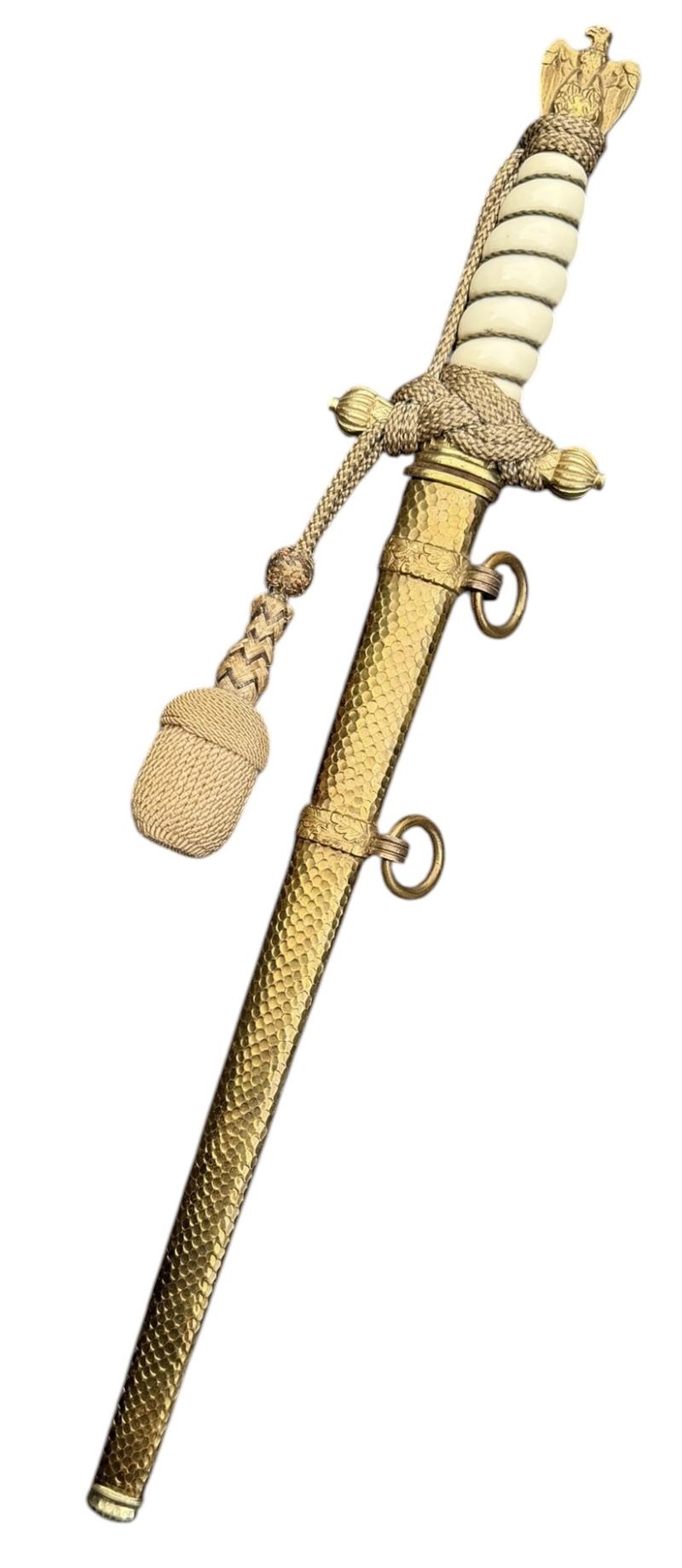 Kriegsmarine Dagger with Porte Pé and Hammered Finish Scabbard