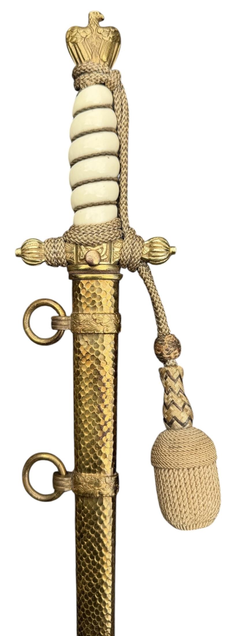 Kriegsmarine Dagger with Porte Pé and Hammered Finish Scabbard