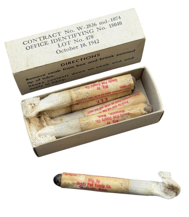 US WW2 Medical Iodine Swaps in Clipbord Box