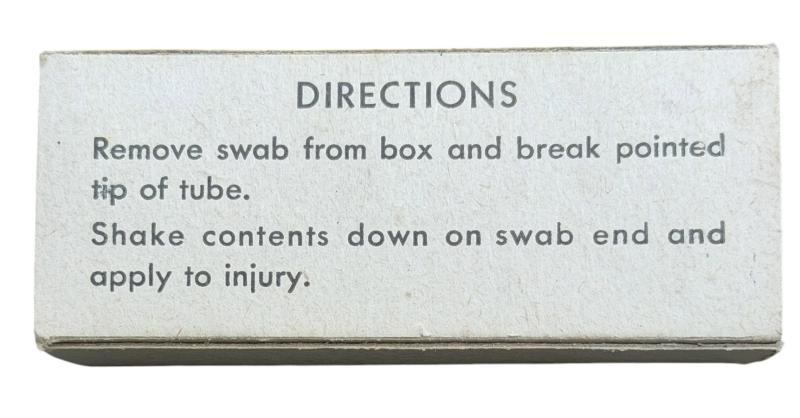 US WW2 Medical Iodine Swaps in Clipbord Box